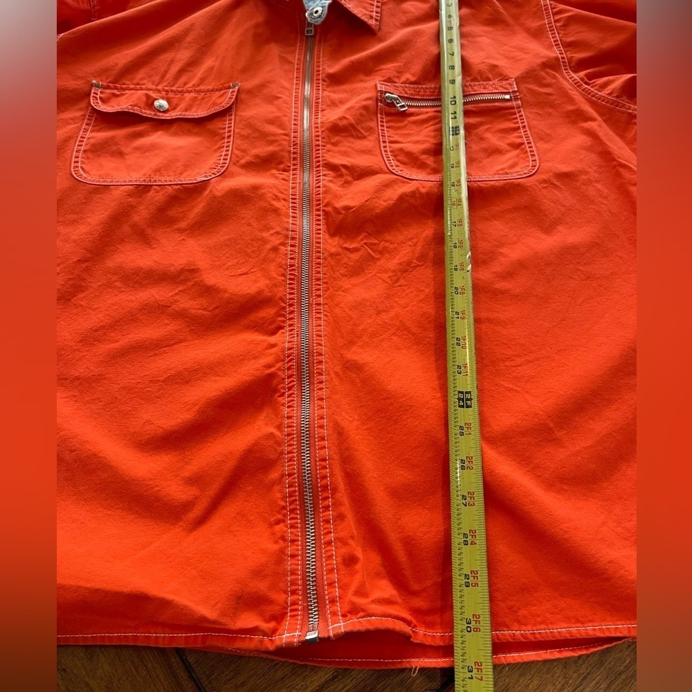 Vintage 90’s Tommy Hilfiger Shacket Men’s Large Orange Jacket shirt windbreaker - Picture 12 of 16